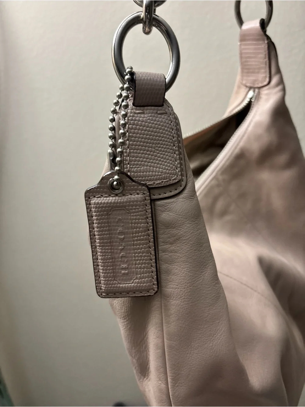 Coach Leather Kristen Hobo Shoulder Bag in Taupe - Women's Everyday Hobo